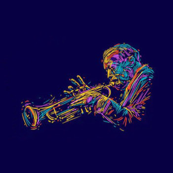 jazz music - trumpet player painting